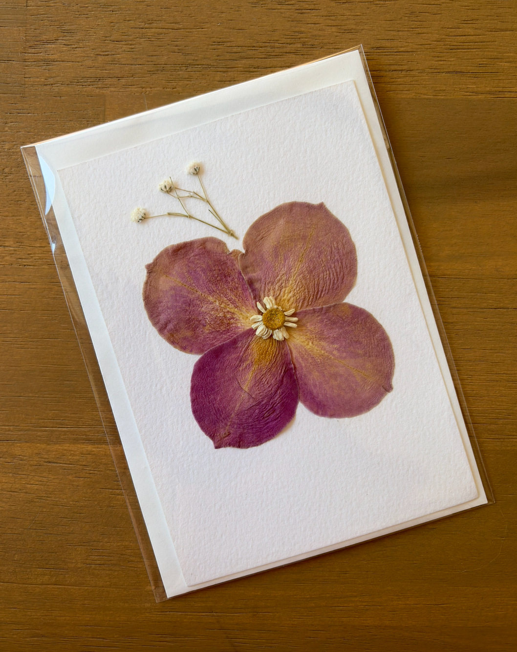 A5 Singlet Flower-pressed Card