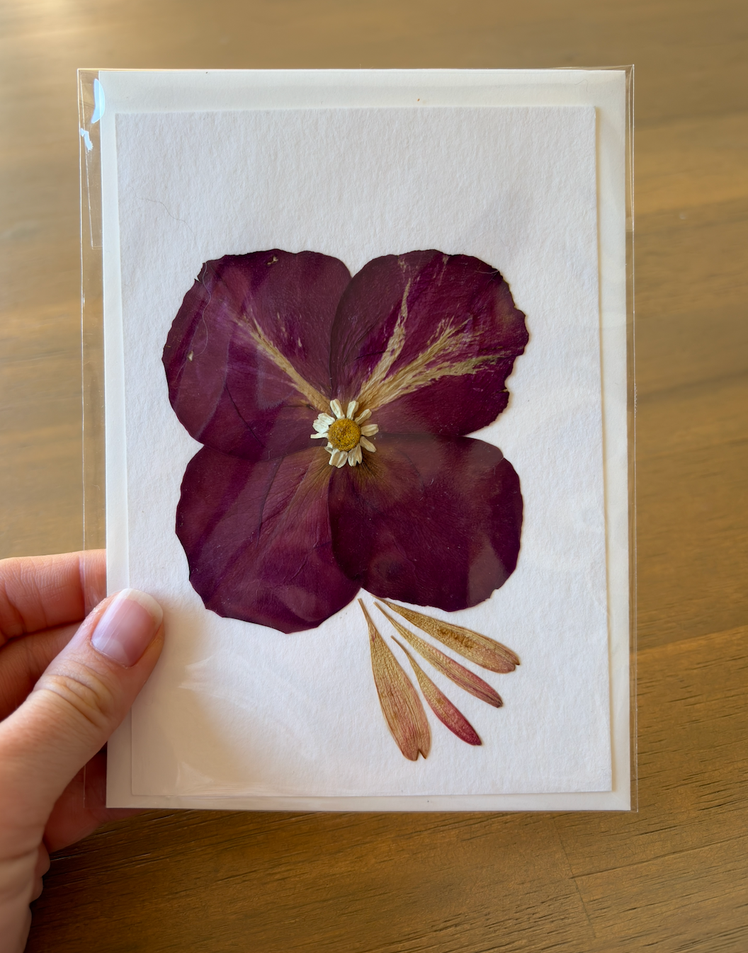 A5 Singlet Flower-pressed Card