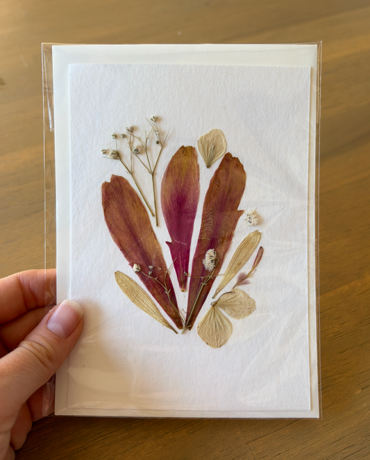 A5 Singlet Flower-pressed Card